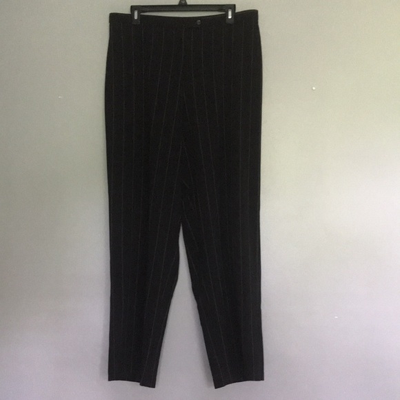 TRUE VINTAGE 1990s Pinstripe Black Slacks - Picture 2 of 4
